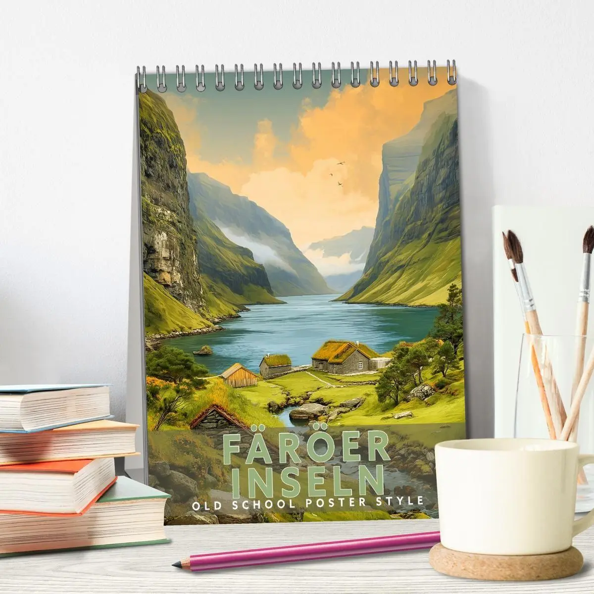 Bild: 9783516826685 | Färöer Inseln - Old School Poster Style (Tischkalender 2027 DIN A5...