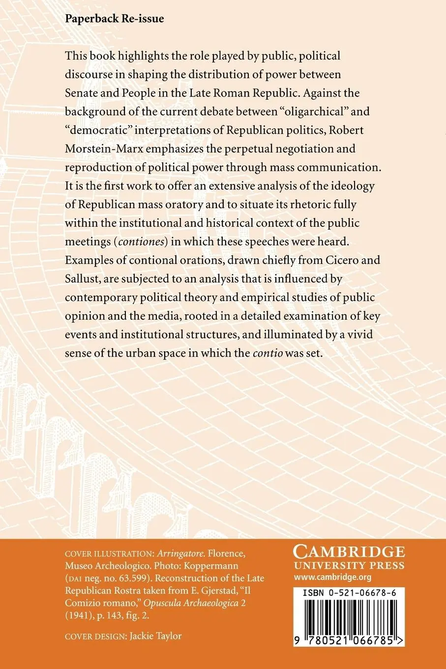 Rückseite: 9780521066785 | Mass Oratory and Political Power in the Late Roman Republic | Buch