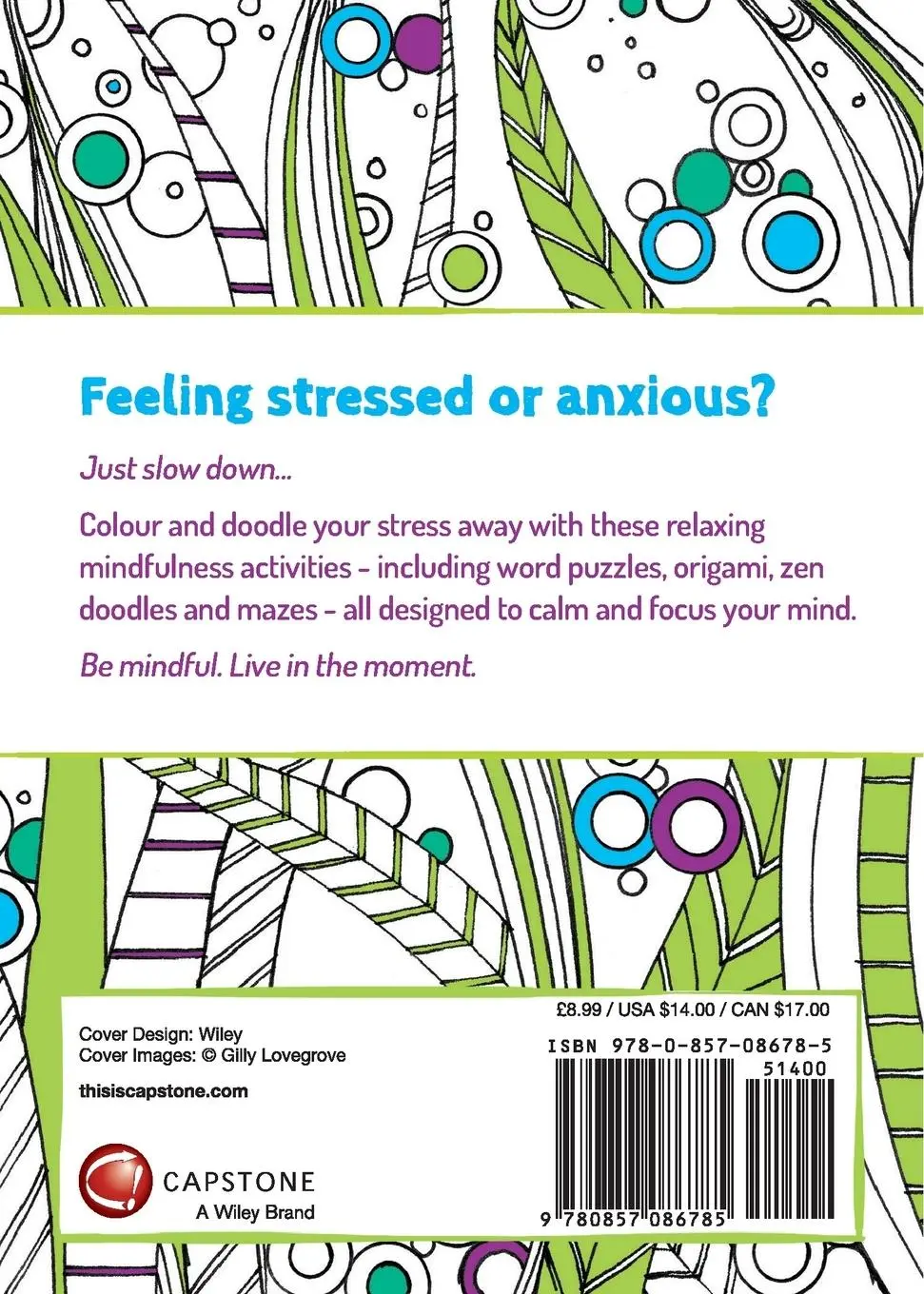Rückseite: 9780857086785 | The Mindfulness Colouring and Activity Book | Gill Hasson (u. a.)