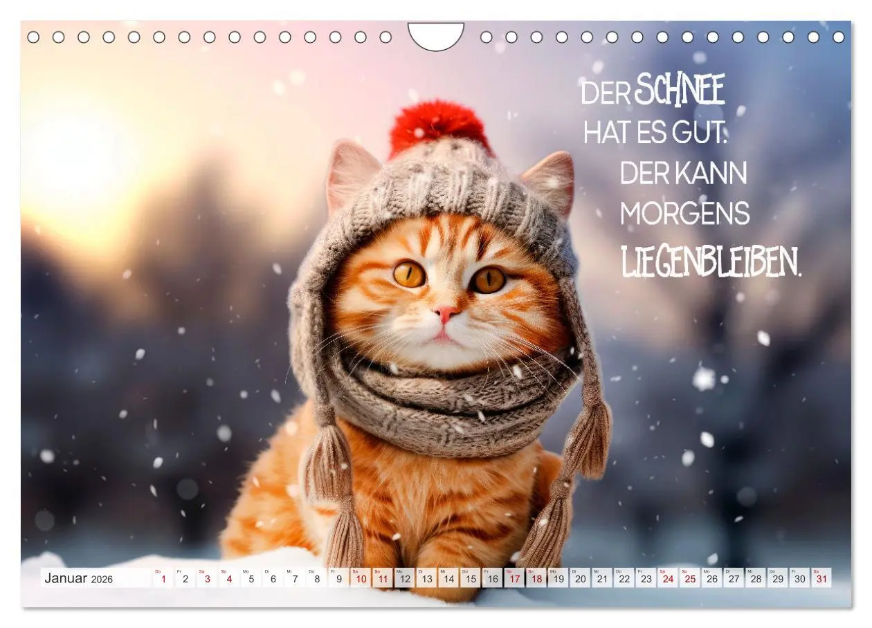 Bild: 9783457346785 | Süße Katzen und coole Sprüche (Wandkalender 2026 DIN A4 quer),...