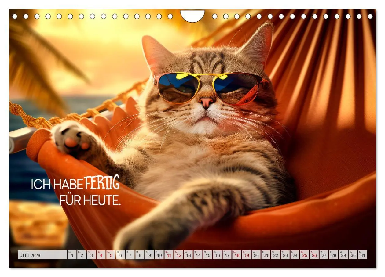 Bild: 9783457346785 | Süße Katzen und coole Sprüche (Wandkalender 2026 DIN A4 quer),...
