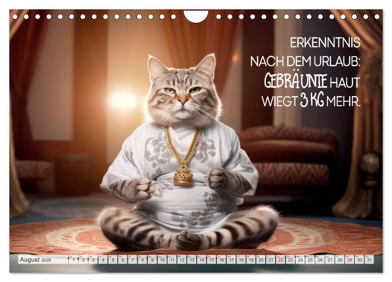 Bild: 9783457346785 | Süße Katzen und coole Sprüche (Wandkalender 2026 DIN A4 quer),...