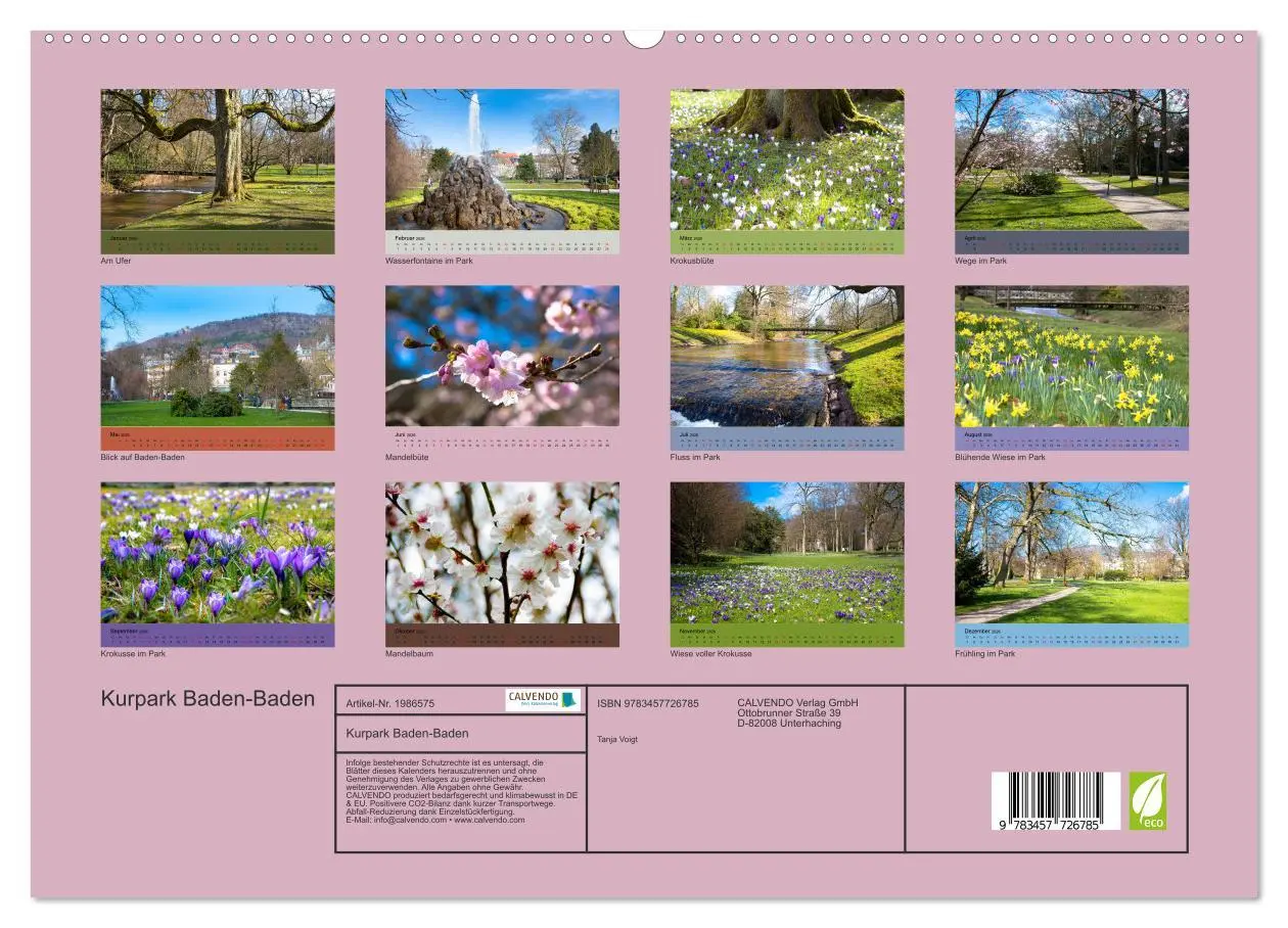 Bild: 9783457726785 | Kurpark Baden-Baden (hochwertiger Premium Wandkalender 2026 DIN A2...