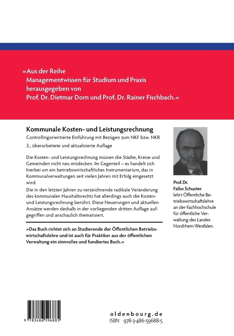 Rückseite: 9783486596885 | Kommunale Kosten- und Leistungsrechnung | Falko Schuster | Taschenbuch