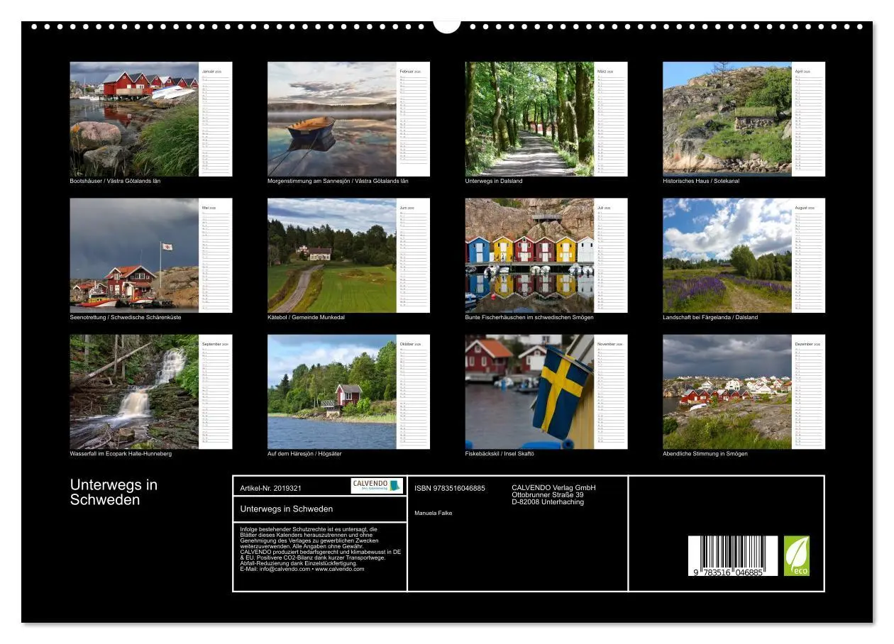 Bild: 9783516046885 | Unterwegs in Schweden (Wandkalender 2026 DIN A2 quer), CALVENDO...
