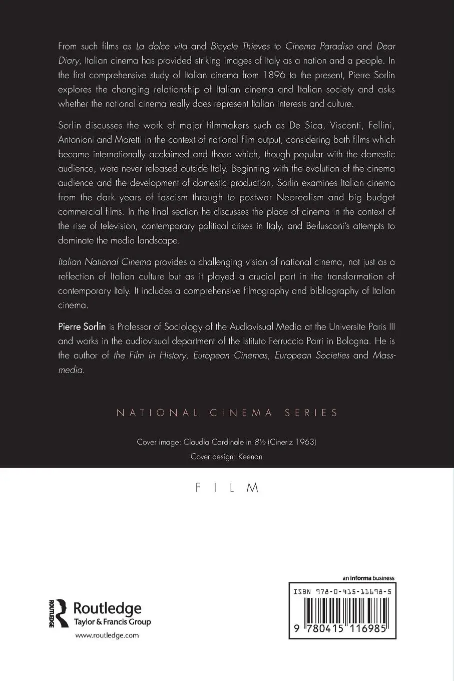 Rückseite: 9780415116985 | Italian National Cinema | Pierre Sorlin | Taschenbuch | Englisch