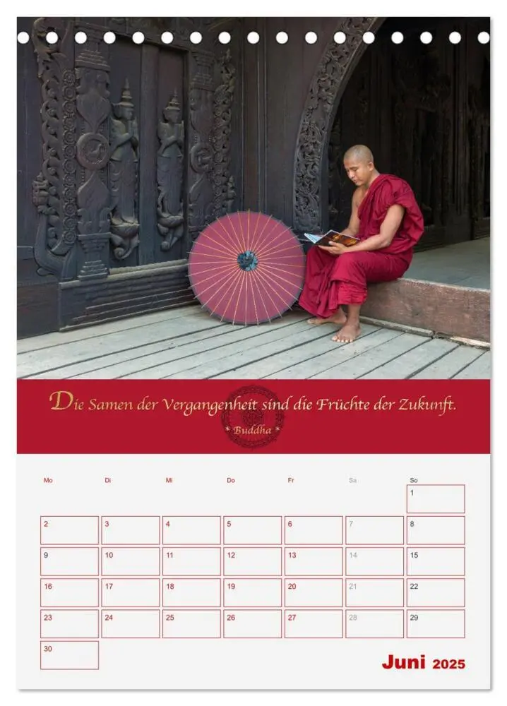 Bild: 9783435926985 | Buddhistische Weisheiten - DER ROTE SCHIRM (Tischkalender 2025 DIN...