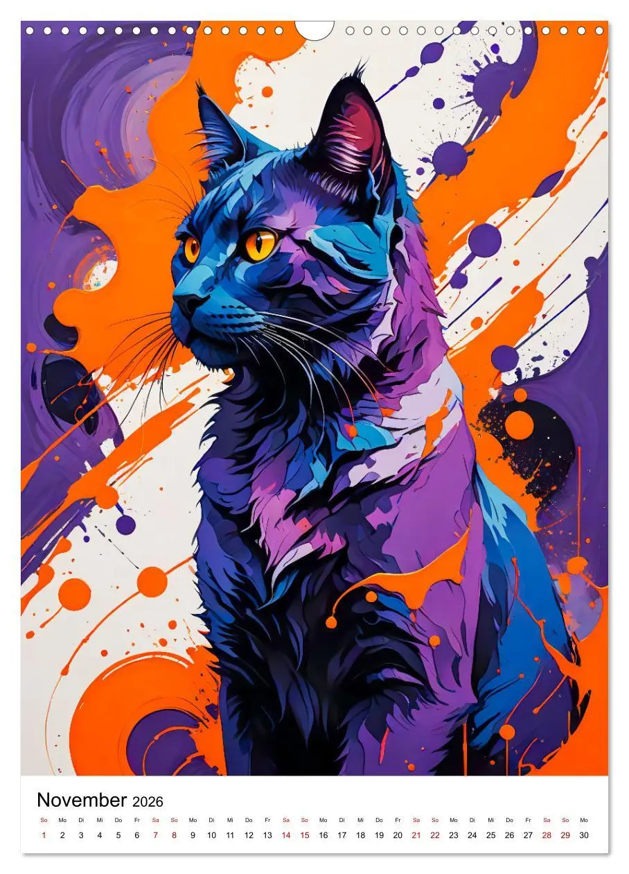 Bild: 9783457256985 | Pop-Art Katzen - Moderne, verrückte Katzenporträts (Wandkalender...
