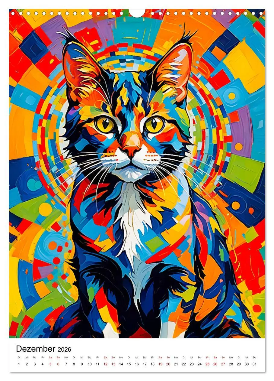 Bild: 9783457256985 | Pop-Art Katzen - Moderne, verrückte Katzenporträts (Wandkalender...