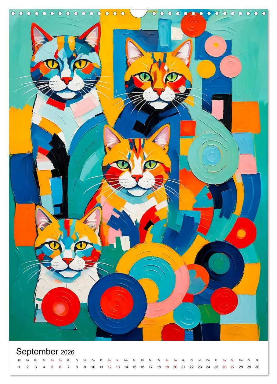 Bild: 9783457256985 | Pop-Art Katzen - Moderne, verrückte Katzenporträts (Wandkalender...