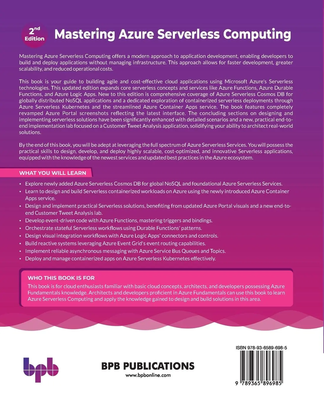 Rückseite: 9789365896985 | Mastering Azure Serverless Computing | Abhishek Mishra | Taschenbuch