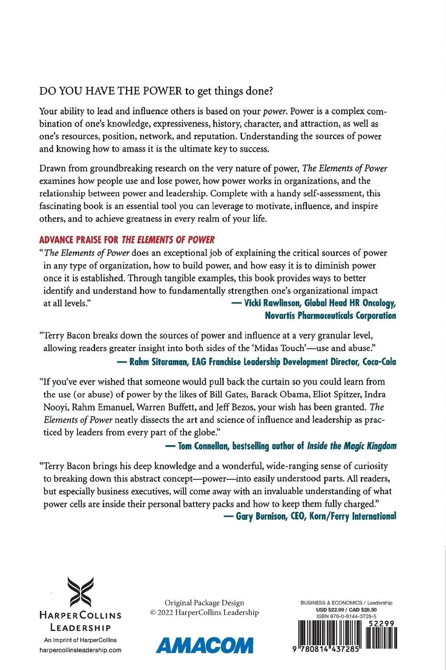 Rückseite: 9780814437285 | The Elements of Power | Lessons on Leadership and Influence | Bacon