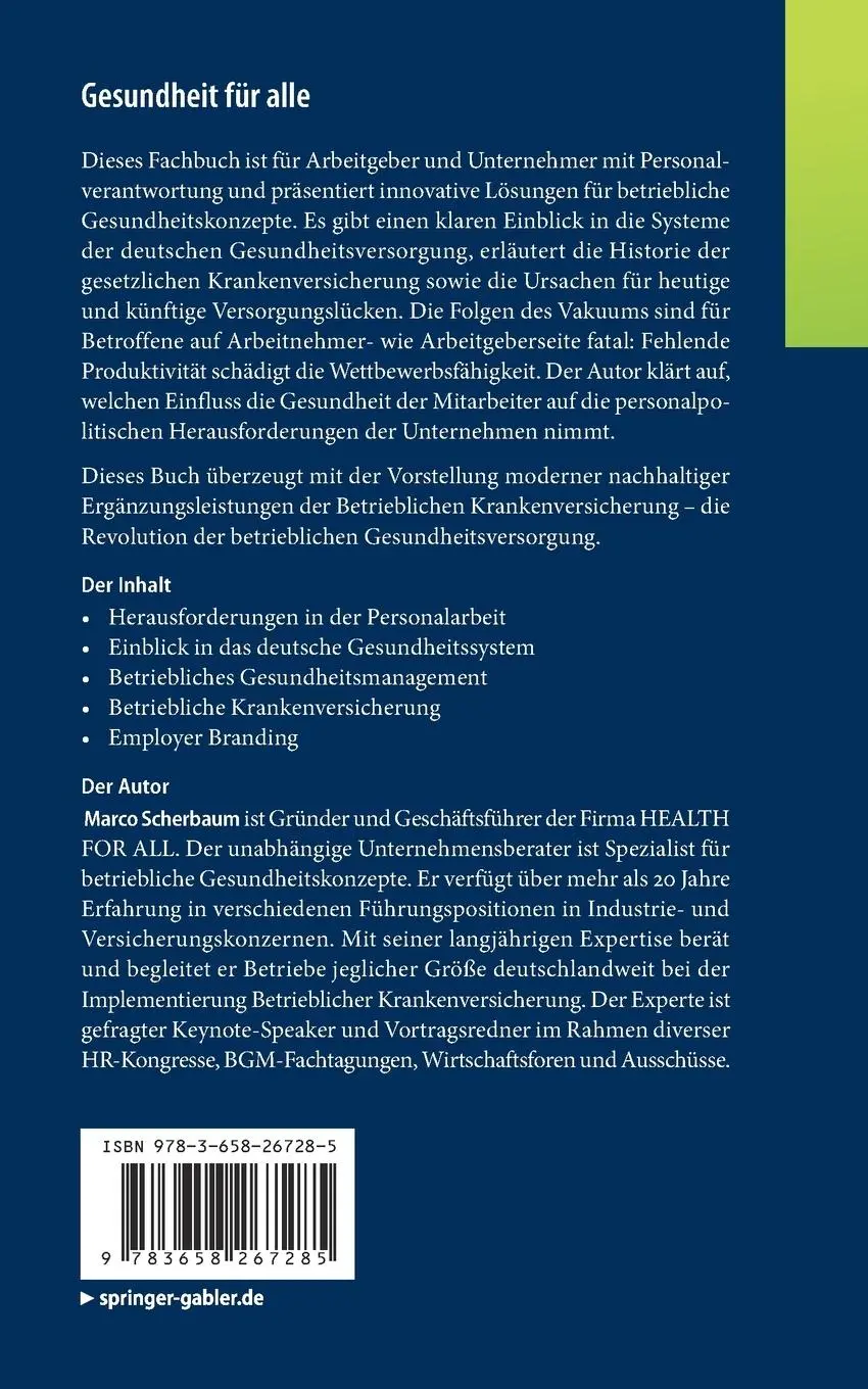 Rückseite: 9783658267285 | Gesundheit für alle - Revolution der betrieblichen...