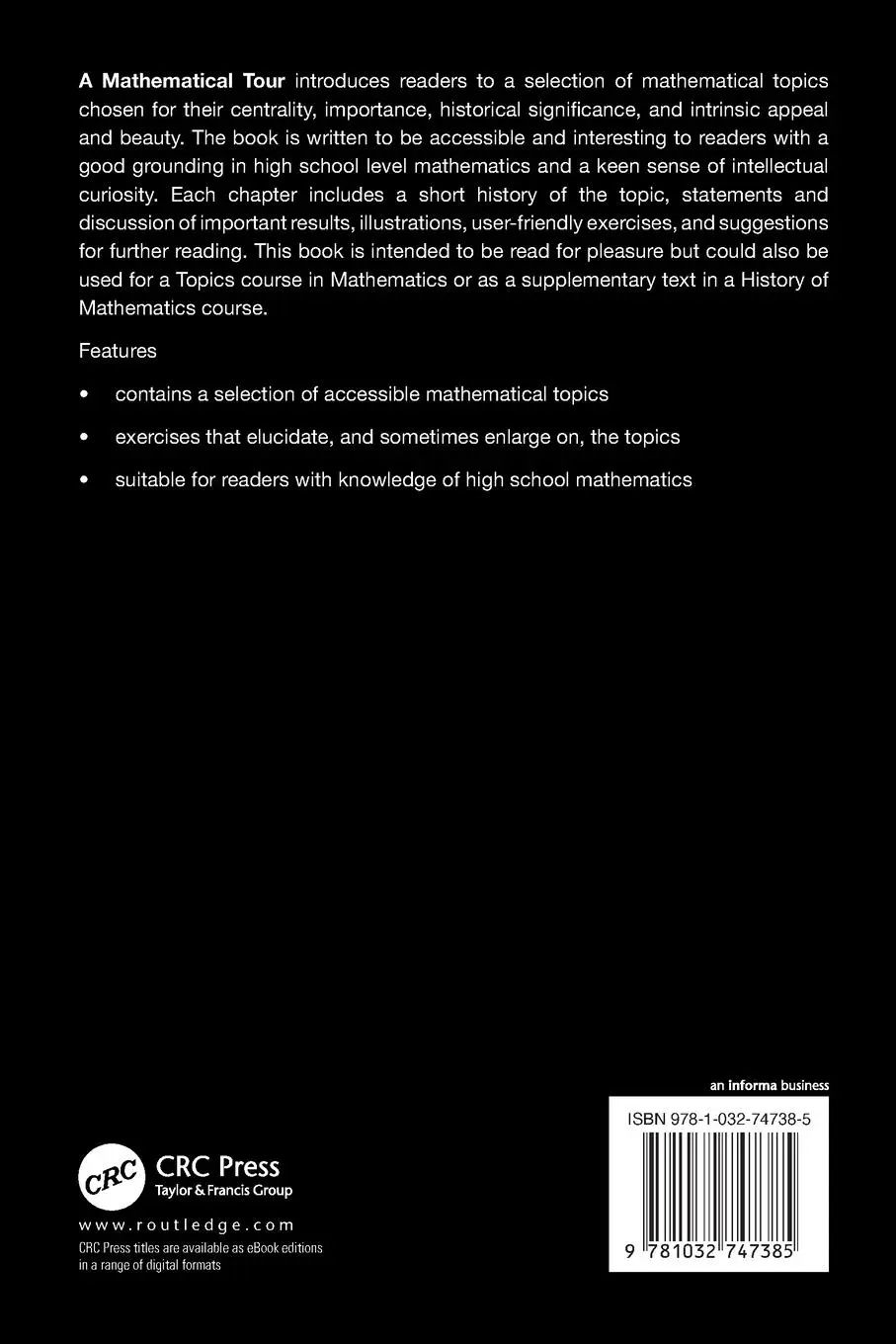 Rückseite: 9781032747385 | A Mathematical Tour | Chris Bernhardt (u. a.) | Taschenbuch | Englisch