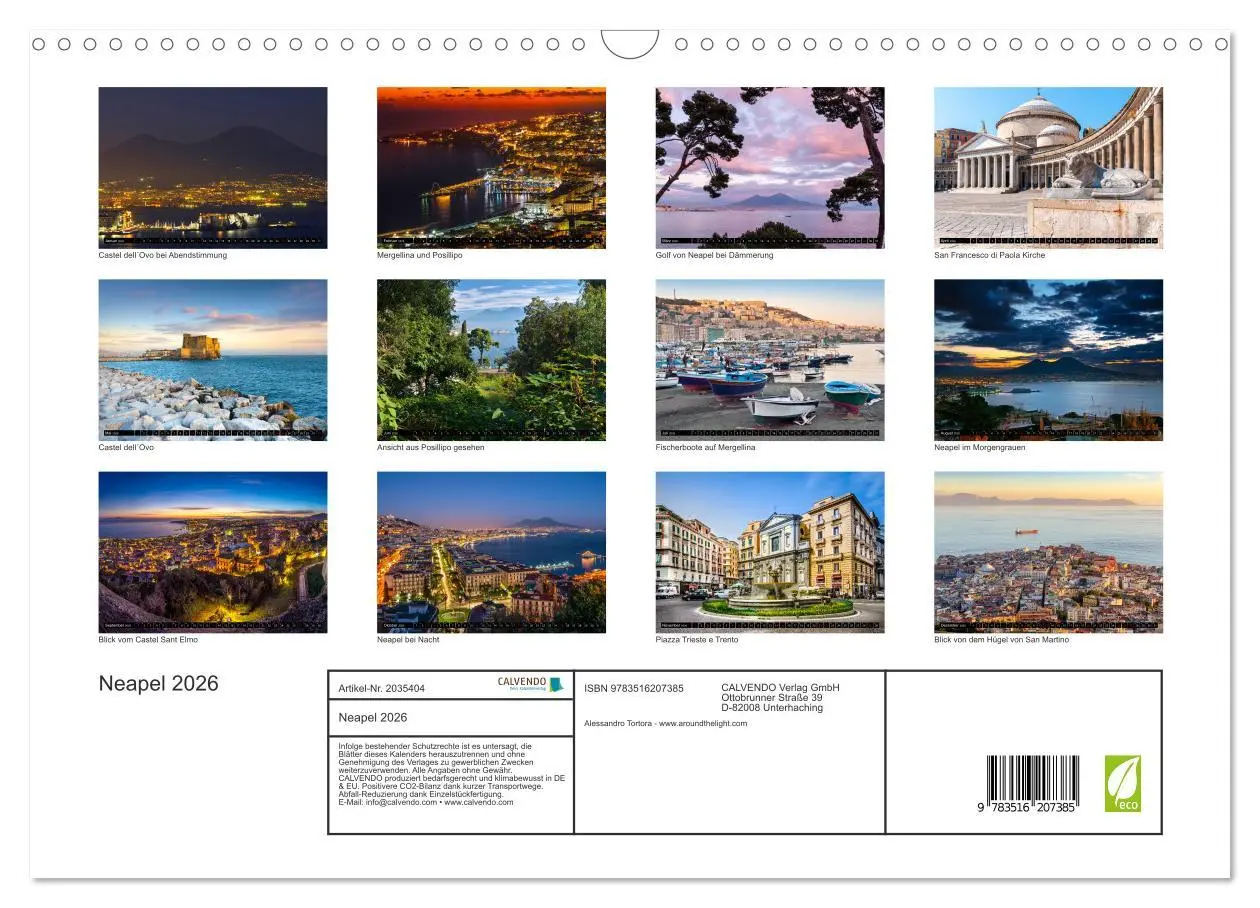 Bild: 9783516207385 | Neapel 2026 (Wandkalender 2026 DIN A3 quer), CALVENDO Monatskalender