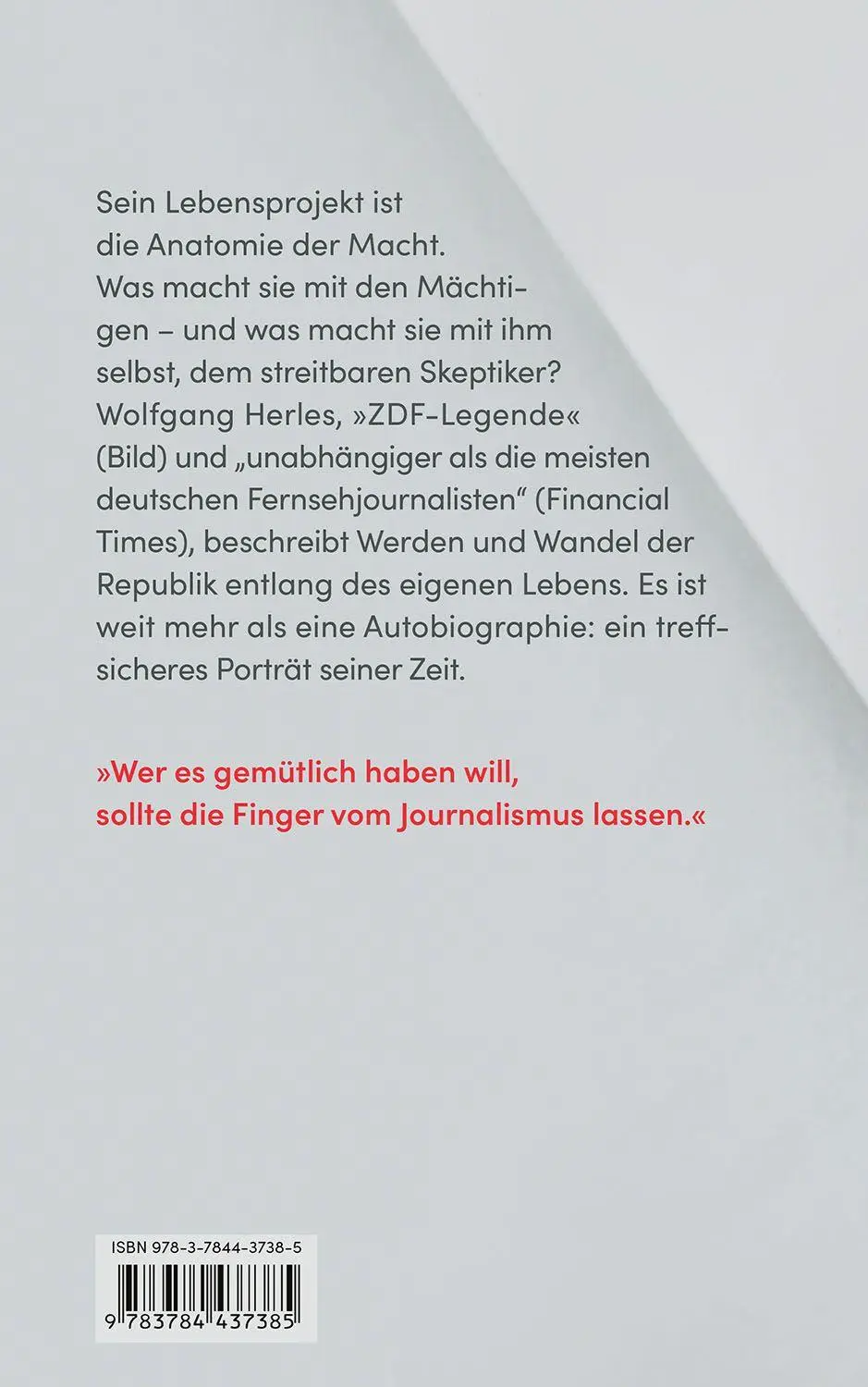 Bild: 9783784437385 | Gemütlich war es nie | Erinnerungen eines Skeptikers | Wolfgang Herles