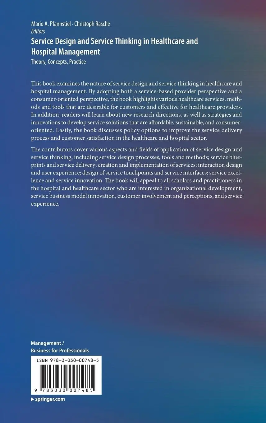 Rückseite: 9783030007485 | Service Design and Service Thinking in Healthcare and Hospital...