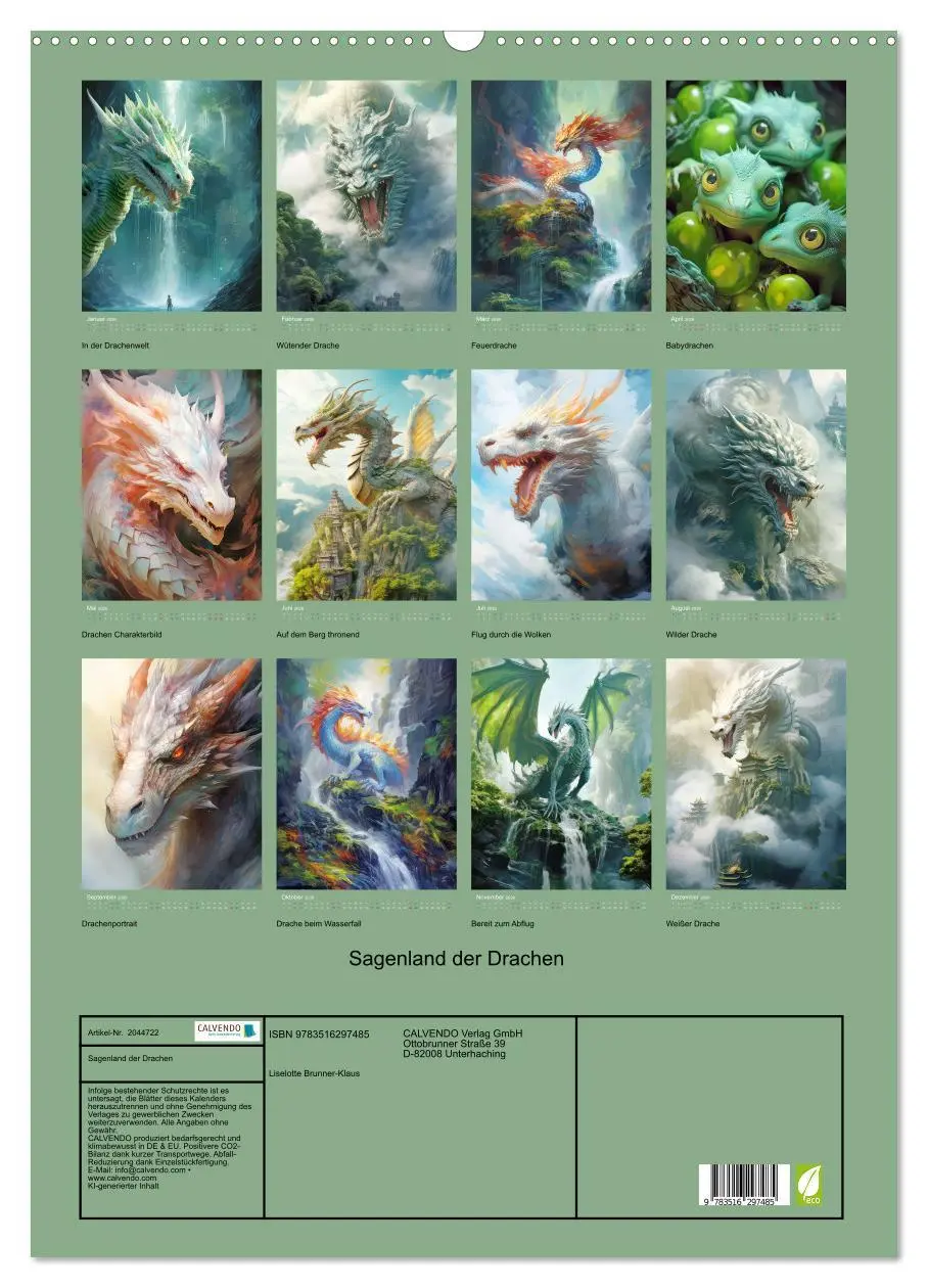 Bild: 9783516297485 | Sagenland der Drachen (Wandkalender 2026 DIN A2 hoch), CALVENDO...