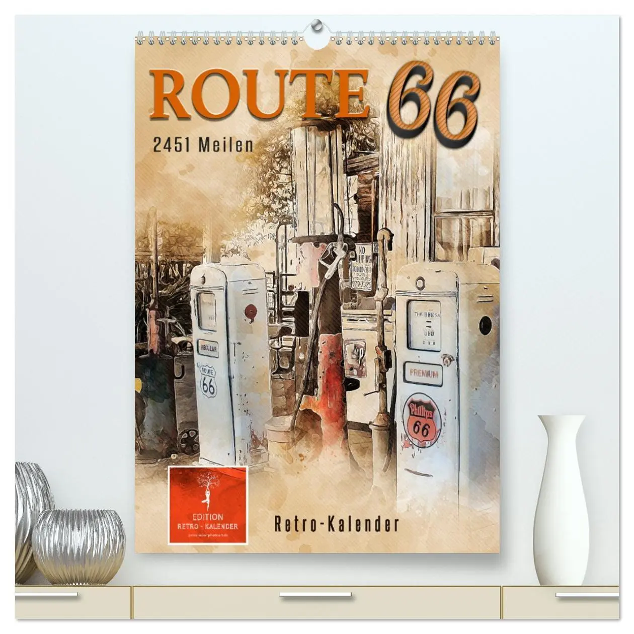 Cover: 9783516367485 | Route 66 - 2451 Meilen (hochwertiger Premium Wandkalender 2026 DIN...