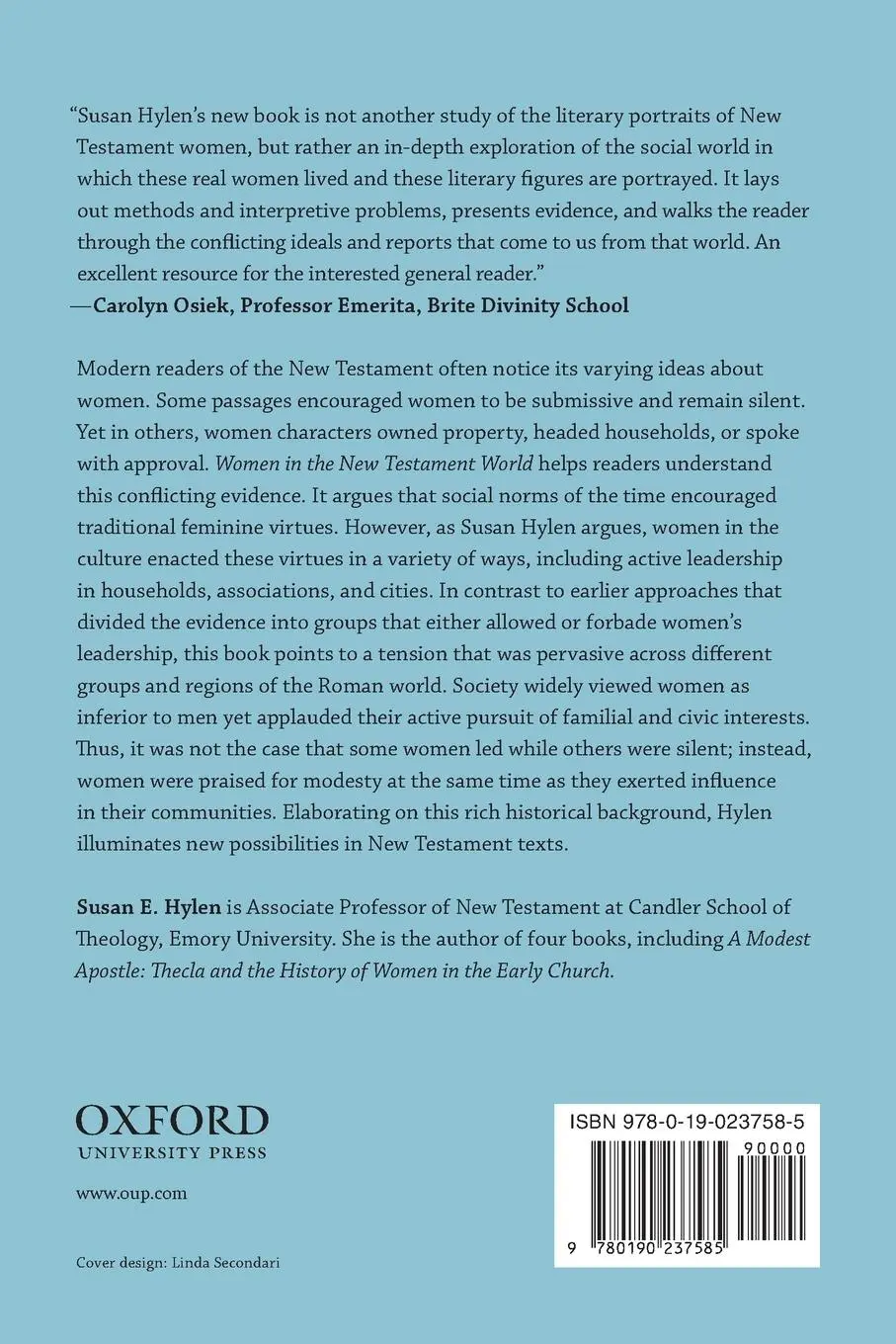 Rückseite: 9780190237585 | Women in the New Testament World | Hylen | Taschenbuch | Englisch
