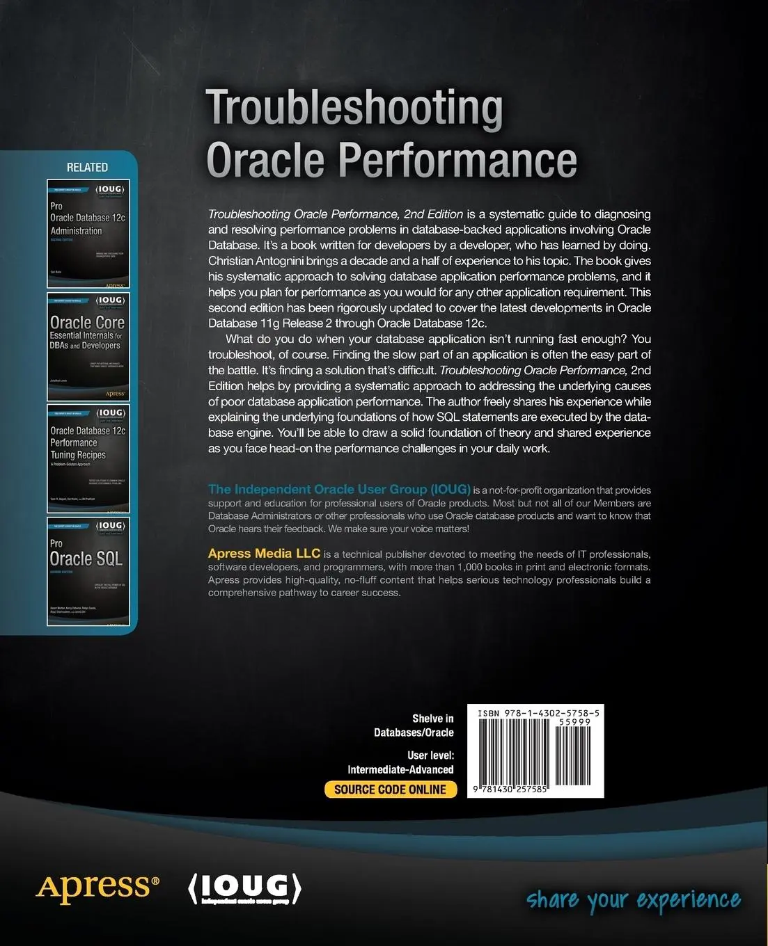 Rückseite: 9781430257585 | Troubleshooting Oracle Performance | Christian Antognini | Taschenbuch