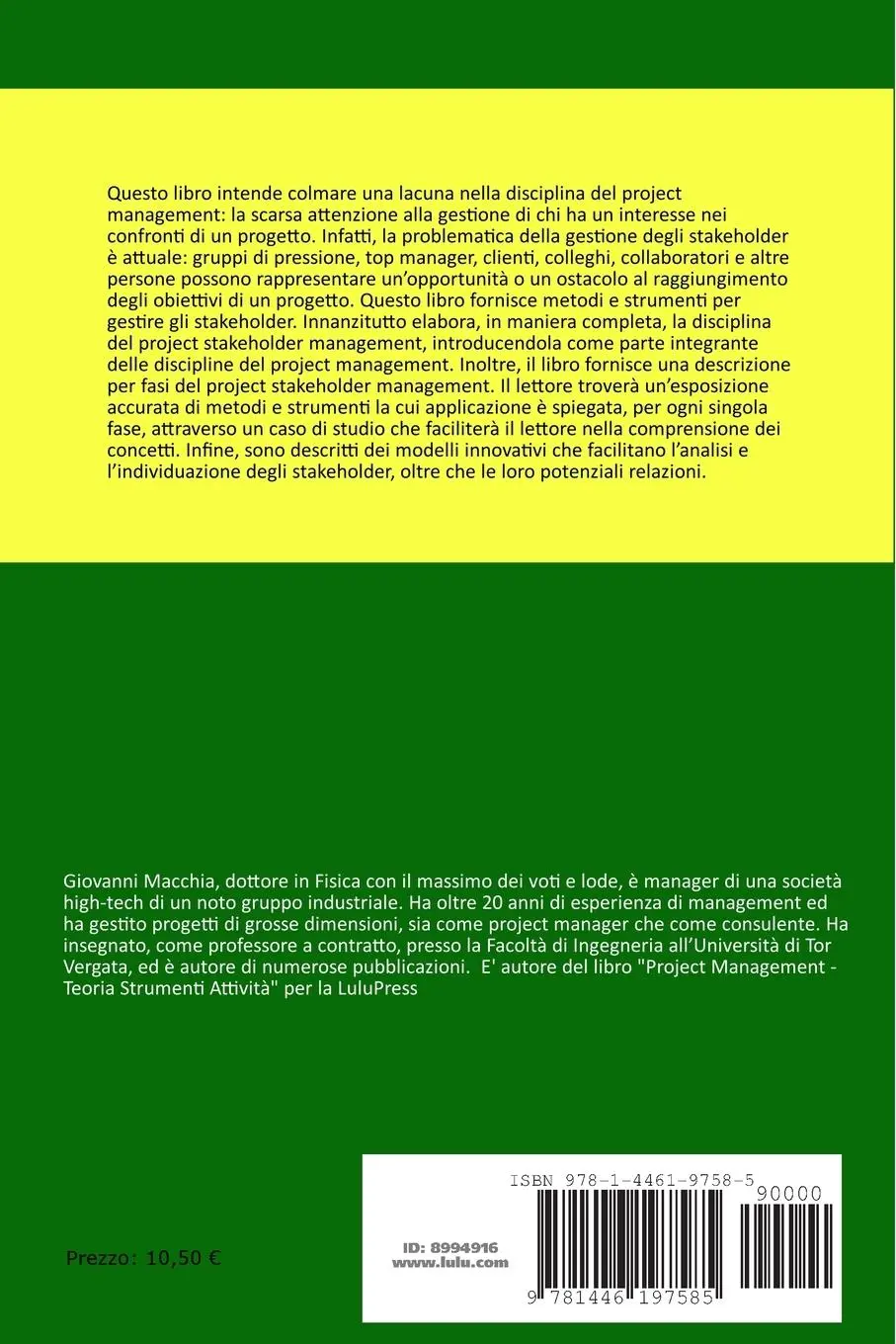 Rückseite: 9781446197585 | Project Stakeholder Management | Giovanni Macchia | Taschenbuch | 2010