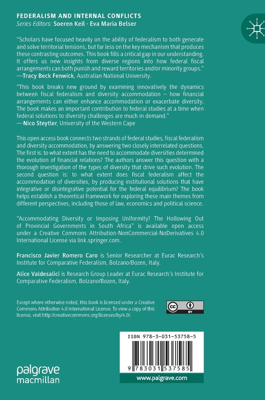 Rückseite: 9783031537585 | Fiscal Federalism and Diversity Accommodation in Multilevel States:...