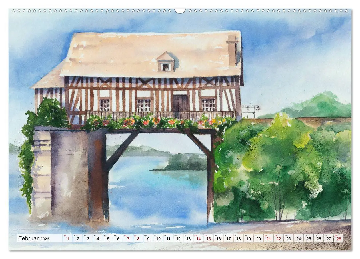 Bild: 9783457887585 | Frankreich Aquarelle (Wandkalender 2026 DIN A2 quer), CALVENDO...