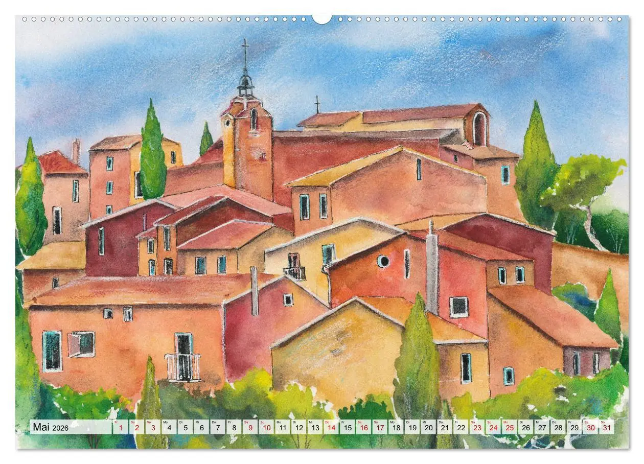 Bild: 9783457887585 | Frankreich Aquarelle (Wandkalender 2026 DIN A2 quer), CALVENDO...
