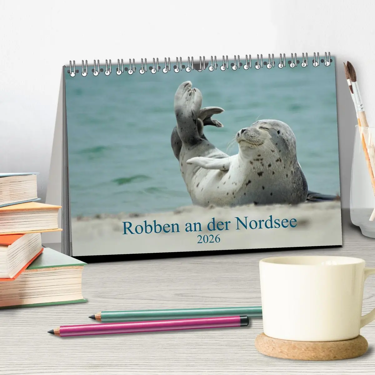 Bild: 9783457957585 | Robben an der Nordsee (Tischkalender 2026 DIN A5 quer), CALVENDO...