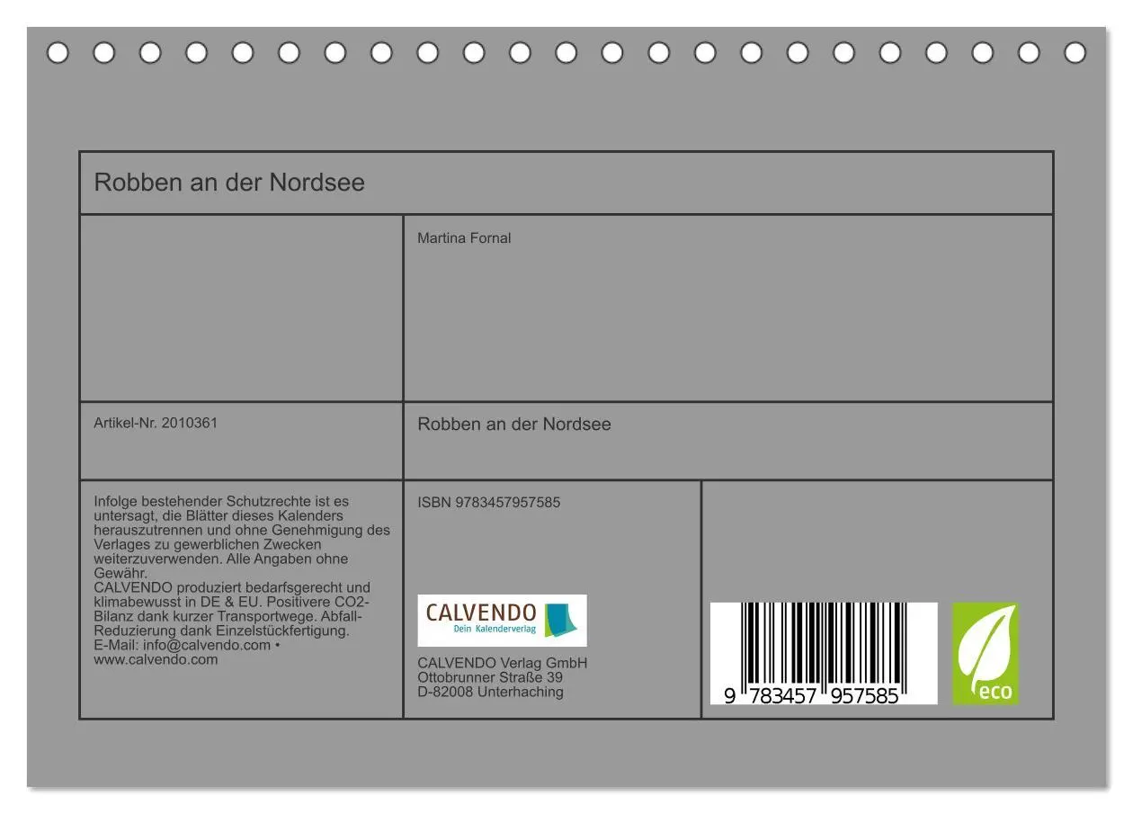 Bild: 9783457957585 | Robben an der Nordsee (Tischkalender 2026 DIN A5 quer), CALVENDO...