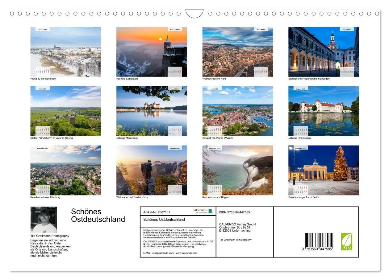 Bild: 9783569447585 | Schönes Ostdeutschland (Wandkalender 2027 DIN A3 quer), CALVENDO...