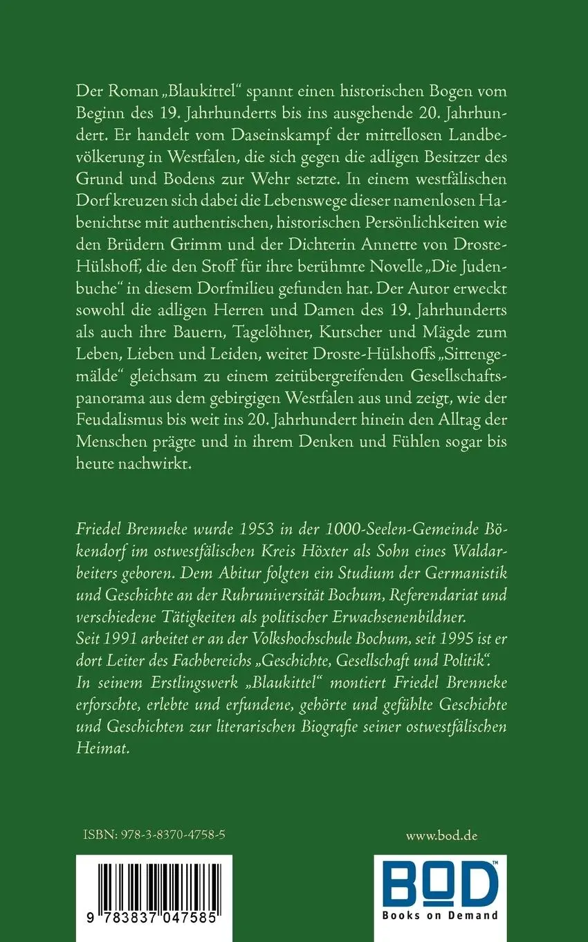 Rückseite: 9783837047585 | Blaukittel | Ein historischer Roman aus dem gebirgigen Westfalen
