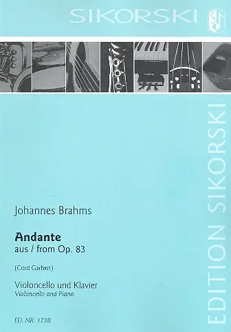 Cover: 9790003037585 | Andante op.83 für Violoncello und Klavier | Johannes Brahms