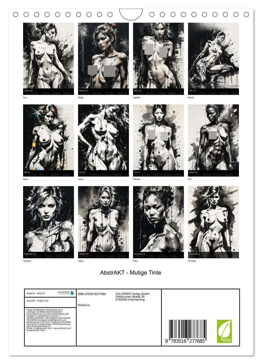 Bild: 9783516277685 | AbstrAKT - Mutige Tinte (Wandkalender 2026 DIN A4 hoch), CALVENDO...