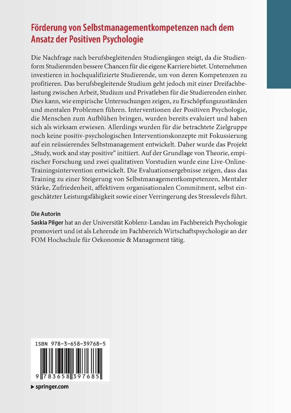 Rückseite: 9783658397685 | Förderung von Selbstmanagementkompetenzen nach dem Ansatz der...