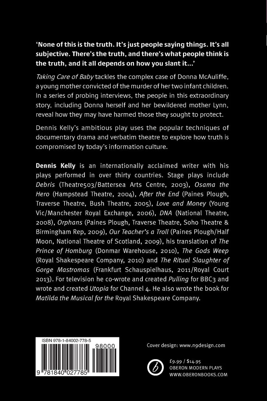 Rückseite: 9781840027785 | Taking Care of Baby | Dennis Kelly | Taschenbuch | Englisch | 2008
