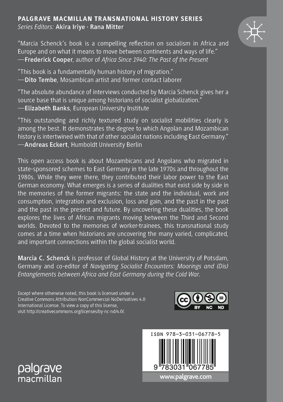 Rückseite: 9783031067785 | Remembering African Labor Migration to the Second World | Schenck