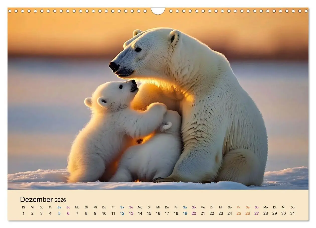 Bild: 9783457247785 | Tierkinder in Eis und Schnee (Wandkalender 2026 DIN A3 quer),...