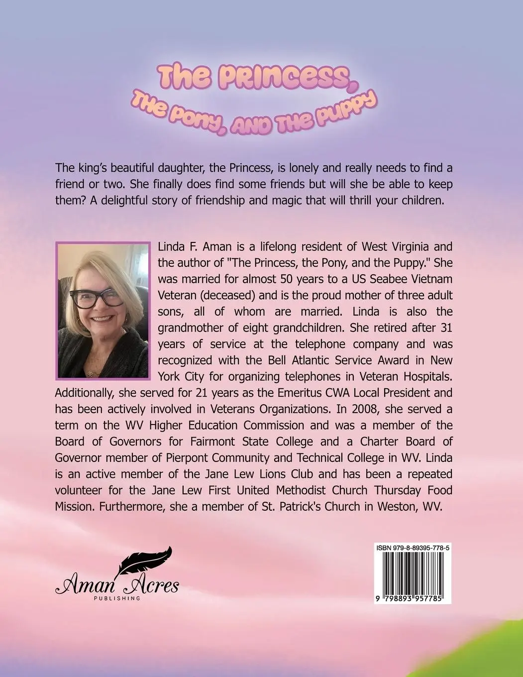 Rückseite: 9798893957785 | The Princess, The Pony, and The Puppy | Linda F. Aman | Taschenbuch