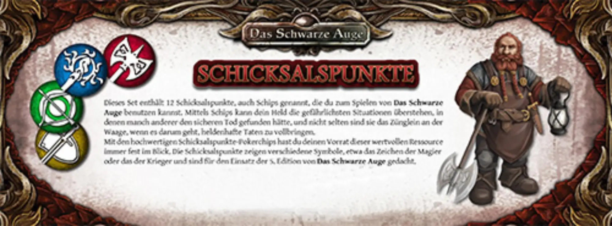 Cover: 4260091157885 | DSA5 Einsteigerbox: Schicksalspunkte-Set (12) | Ulisses Spiele | Spiel