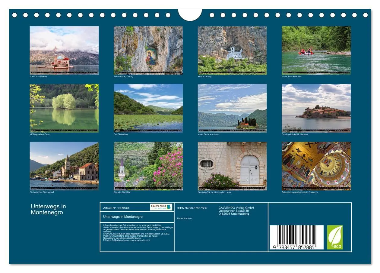 Bild: 9783457857885 | Unterwegs in Montenegro (Wandkalender 2026 DIN A4 quer), CALVENDO...