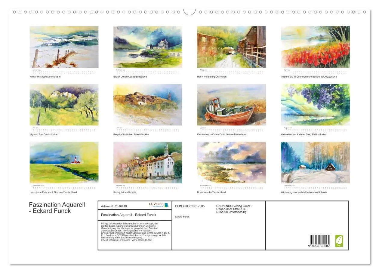 Bild: 9783516017885 | Faszination Aquarell - Eckard Funck (Wandkalender 2026 DIN A2...