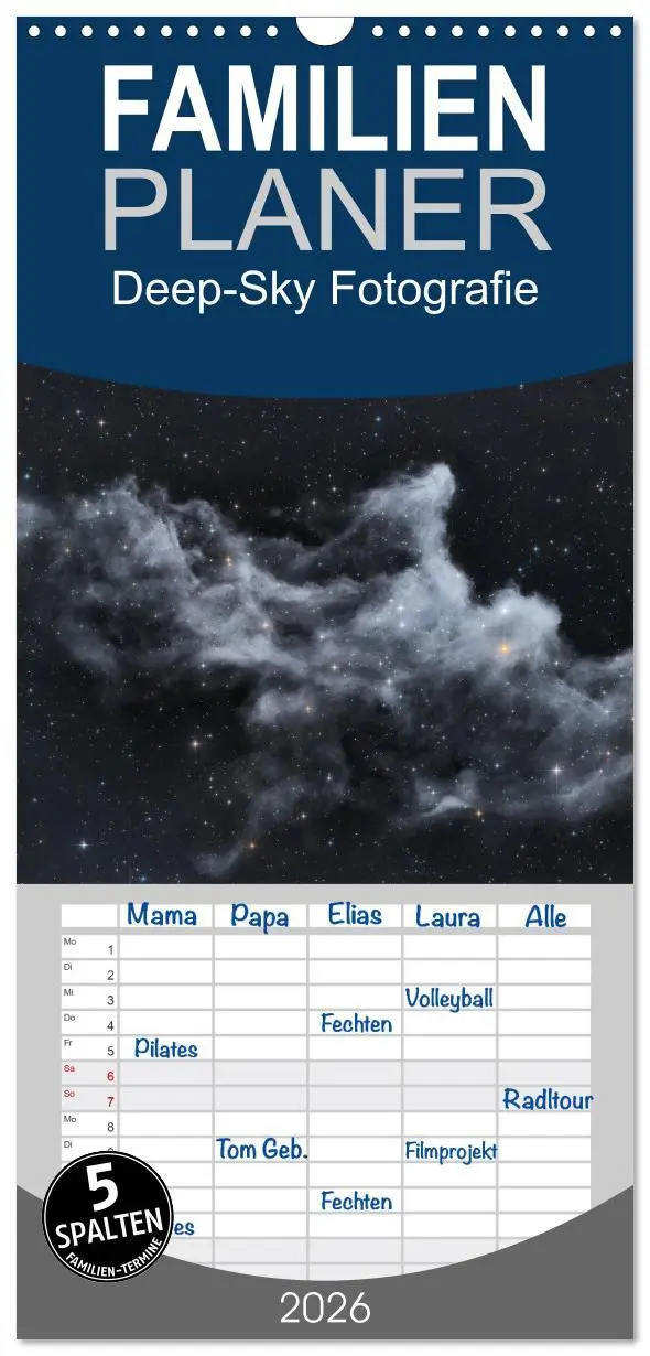 Cover: 9783516497885 | Familienplaner 2026 - Deep-Sky Fotografie mit 5 Spalten...