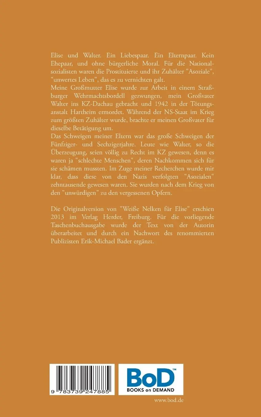 Rückseite: 9783739247885 | Weiße Nelken für Elise | Beate Schaefer | Taschenbuch | 212 S. | 2016