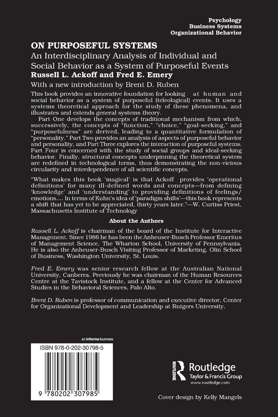 Rückseite: 9780202307985 | On Purposeful Systems | Fred Emery | Taschenbuch | Englisch | 2005