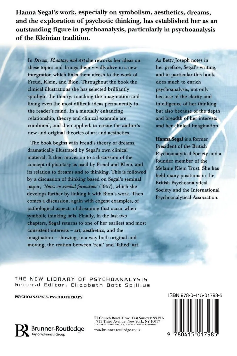 Rückseite: 9780415017985 | Dream, Phantasy and Art | Hanna Segal | Taschenbuch | Englisch | 1990