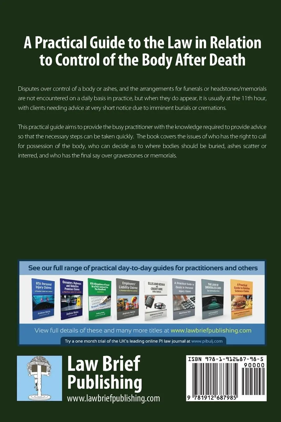 Rückseite: 9781912687985 | A Practical Guide to the Law in Relation to Control of the Body...