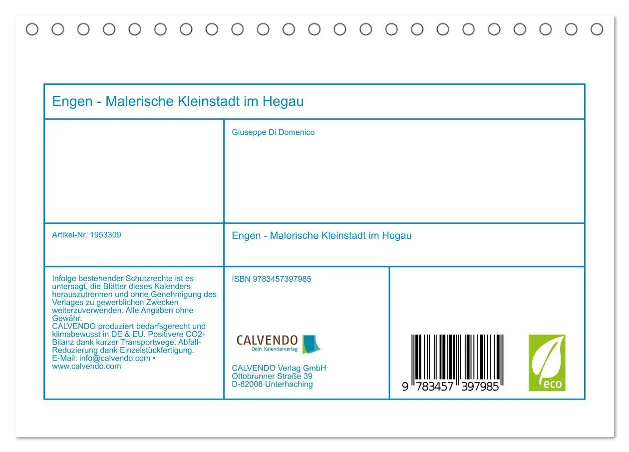 Bild: 9783457397985 | Engen - Malerische Kleinstadt im Hegau (Tischkalender 2026 DIN A5...