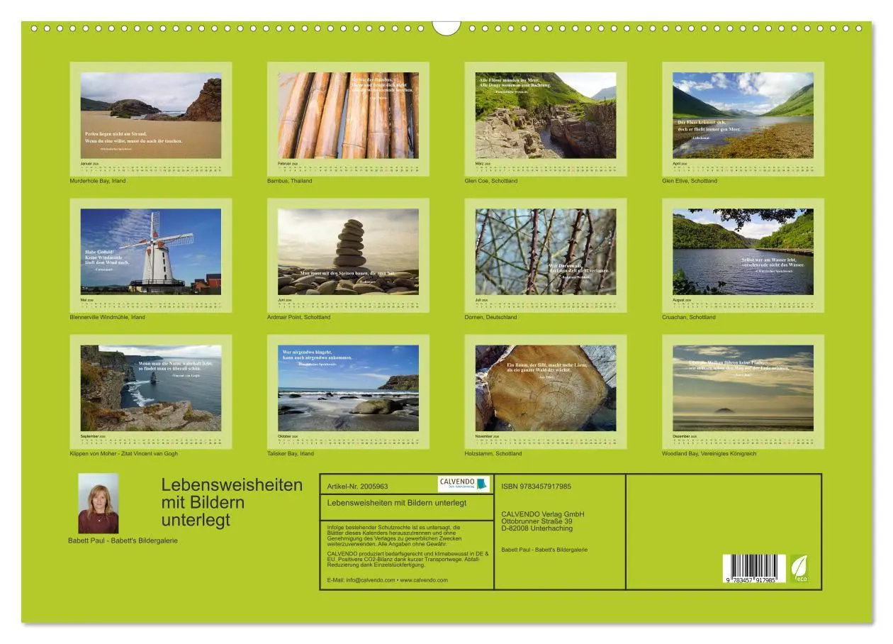 Bild: 9783457917985 | Lebensweisheiten mit Bildern unterlegt (Wandkalender 2026 DIN A2...